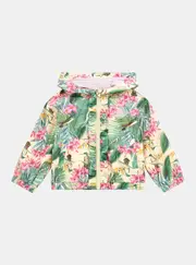GUESS Girl's Floral Print Hooded Windbreaker Jacket Size: 6, Polyester