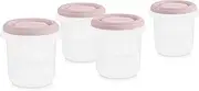 Miniland Set of 4 Hermisized Blush 200ml Pack of 4 Airtight Containers with 200ml Measurements Safe, Durable and Dishwasher Safe, Microwave and Freezer Safe, Terra Collection