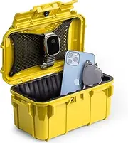 Evergreen 58 Waterproof Dry Box Protective Case - Travel Safe/Mil Spec/USA Made - for Cameras, Lenses, Phones, Pistols, First Aid, Boating, Water Sports, Tacklebox, Ammo Can, Deck Boxes (Yellow)