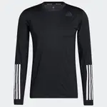 ADIDAS TECHFIT 3-STRIPES 男裝 長袖 緊身 訓練 吸濕排汗 網布拼接 黑【運動世界】GL0459