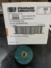 25 NEW! Standard Abrasives 3" Quick Change Disc A/O 150 Grit 2 Ply 522509