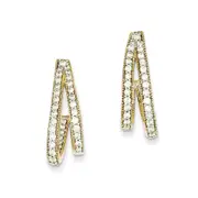 14k Yellow Gold TT Dia Earrings