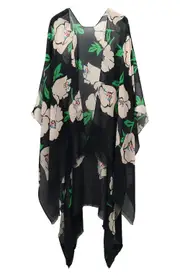 Kate Spade New York springtime bloom ruana in Planetary Navy/Pastry Pink at Nordstrom One Size