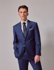 Hawes & Curtis Royal Blue Twill Wool Classic Fit Suit Jacket Size: 44 (EU 54)