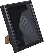LUOZZY Veterans Memorial Wooden Flag Display Shadow Box with Tempered Glass Wall-Mounted Storage Frame Black 10in 20x25in