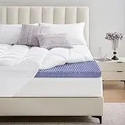 downluxe 5 Inch Queen Memory Foam Mattress Topper Pro Dual Layer 3 Inch Cooling Gel Egg Crate Memory Foam Plus 2 Inch Pillow Top Medium Firm with Deep Pocket