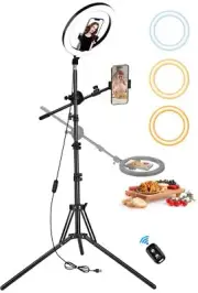 10'' Ring Light Tripod for iPhone, Selfie Ring Light with Stand for iPhone, O...