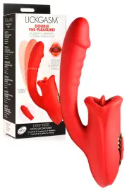 Lickgasm Deep Kiss 9.4" Kissing & Licking Silicone Rabbit Vibrator