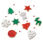 Christmas Tree Bell Reindeer Snowflake Star Heart Hanging Decorations for Xmas