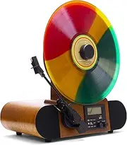 Fuse Vert Vertical Vinyl Record Player | FM Radio, Bluetooth, AUX, USB | Alarm Clock | Audio Technica Cartridge | Full Range Speakers | Vintage Mid Century Modern | Handmade Ashtree Wood