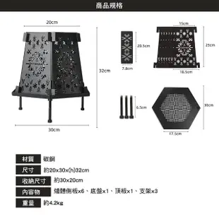 【NOBANA】六角柴火爐(柴爐 焚火台 焚火爐 營火爐 焚火台 篝火架 燒烤架 露營 逐露天下)