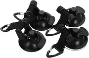 4Pcs Heavy Duty Suction Cup Hooks Car Camping Accessories for Secure Tie Down Rv Awning Anchor Durable Design for Outdoor Travel and Tent Storage Black
