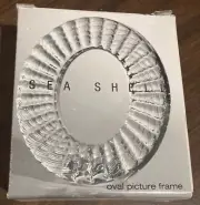 Circleware Sea Shell Picture Frame, Made in Italy Glass Oval, Style #66301, NIB