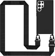 Mobile Phone Lanyard Case for Samsung Galaxy S22 Ultra 5G, Silicone Case with Nylon Shoulder Strap, Necklace Case with Lanyard, Crossbody Protective Case with Strap, Compatible with Samsung Galaxy S22