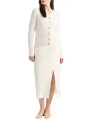 [David Lawrence] Perle Wool Blend Cardigan in Ivory