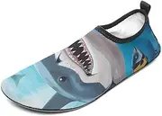 [BTCOWZRV] Water Shoes for Women Men Shark Ocean Theme Water Sports Shoes Slip-on Breathable Lightweight Athletic Aqua Sock