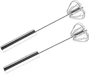 FUNOMOCYA 2pcs Semi Automatic Stainless Steel Egg Whisks Hand Mixer for Restaurants Bakeries and Home Kitchens for Mixing Eggs Dough and More