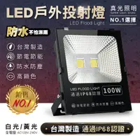 在飛比找蝦皮購物優惠-LED投射燈 100W 投射燈 戶外照明 台灣製造 LED專