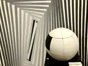 RARE Vtg Masterball GeoMaster Black White Twist Puzzle Ball Logic Game Rubik's