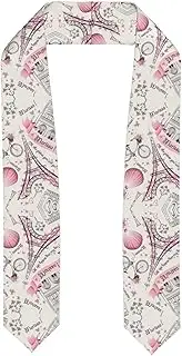 [SKKNT] Romantic Paris Butterfly Print Graduation Shawl Stole For Academic Commencements Honor Sash Congratulations Gift