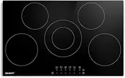 Devanti Ceramic Cooktop, 5 Burners 6 Zones Portable Cookware Cooker Super Powerful Electric Stove Hot Plate Home Kitchen Appliances, 8200W Touch Control 9 Level Power Adjustment Black