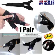 2x Night Light Fishing Gloves with LED Flashlight Rescue Tools Outdoor DY