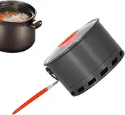 Camping Pot, Camping Pot | Compact Camping Cookware Pot with Lid | Lightweight Non-stick Cookware, Portable Multipurpose Cookware for Fishing, Backpacking