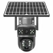 Solar Security Cameras Wireless Outdoor, WiFi Security Camera for Home, PIR Motion Detection,Siren, Color Night Vision, 2-Way Talk, Black