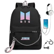 Bts Backpack Cute Usb Charging School Bag Color-7