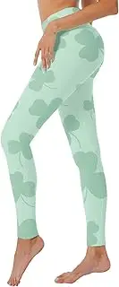 [Generic] St. Patrick's Day Leggings Irish Green Clover Leaves Plus Size Lucky Leaf Print Soft Tummy Control Irish Saint Tights