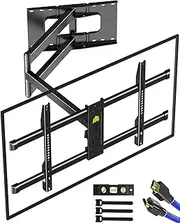 FORGING MOUNT Long Arm TV Mount Full Motion Wall Mount TV Bracket with 43 inch Extension Articulating Arm TV Wall Mount, Fits 42 to 85 Inch Flat/Curve TVs Holds up to 110 lbs,VESA 600x400mm Compatible