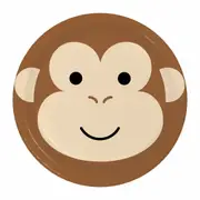 Monkey Face Small Paper Plates (Pack of 8)