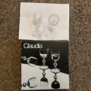 Claudia Bohemian The Legendary Crystal 6-Cordial PLUS 2 MATCHING GLASSES