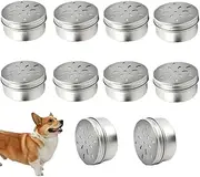 [Naisfei] 10 Pcs Dog Scent Work Tins, Nose Tool, Scent Training Holder, Dog Scent Training Equipment Dog Scent Training Kit Nose Work Tins Small Tins with Lids for Smell Training(Silver)