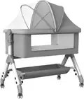 3-in-1 Baby Cot Crib Bed Set Rocking Bassinet Safety Fence Adjustable Bedside