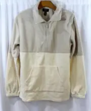 NWT Jones New York $99 Womens Beige Pull Over Half Zip Fleece M