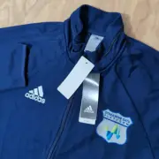 NEW Adidas Running Jacket Men’s L Blue Full Zip Zip Pockets Climalite Company LG
