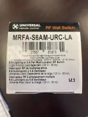 Lutron Universal RF Wall Switch MRFA-S6AM-URC-LA LIGHT ALMOND