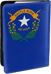 [JEJEA] Nevada State Flag Print Travel Organizer Credit Cards Case Passport BookPassport Holder Cover Wallet forTraveling,, Black, One Size