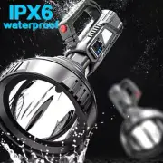 100000LM LED Searchlight USB Rechargeable Flashlight Torch with Built-in Battery