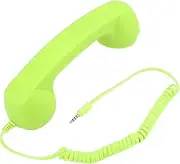 Retro Phone Receiver, Volume Control Plug and Play Wired Cellphone Handset Professional One Click Radiation Proof for Smartphones (Green)