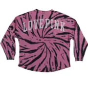 Vs Victorias Secret Pink Varsity Crew Sweater Jacket Top Dahlia Print L