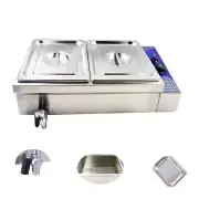 2 Pans Food Warmer with Cover Buffet Pan Buffet Pan Table Food Warmer 110V ﻿