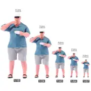 Resin 1/18 1/24 1/43 1/64 1/87 Blue Eating Fat Man Painted Miniature Toys Figure