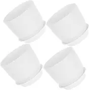 Outanaya 1Set Indoor Flower Pot Small Decorative Planter Pots with Drainage and Water Tray for Succulents Bonsai and Houseplants for Home and Garden Decor
