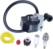 Ignition Coil Fuel Filter Line Hose Kit, for Poulan, PP3516AV PP4218AV 585838301Replacement Parts with Check Valve Spark Plug Primer Bulb Car Ignition Coil Pack