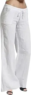 [Generic] Women's Casual Wide Leg Pants High Waisted Drawstring Baggy Sweatpants Elastic Straight Leg Lounge Work Pants