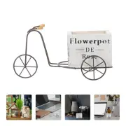 Hydrangea Artificial Flowers Bicycle Stand Exquisite Rack Vintage Bike Shape