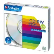 Verbatim Repeat recording CD-RW 700MB 5 discs Silver disc 1-4x speed SW80QU5V1