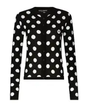 Dolce Gabbana Polka-Dot Inlay Cardigan IT40,IT42 black and white